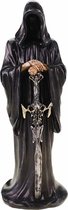 Grim Reaper met Zwaard - Magere Hein - beeldje 27cm - handbeschilderd - gedetailleerd