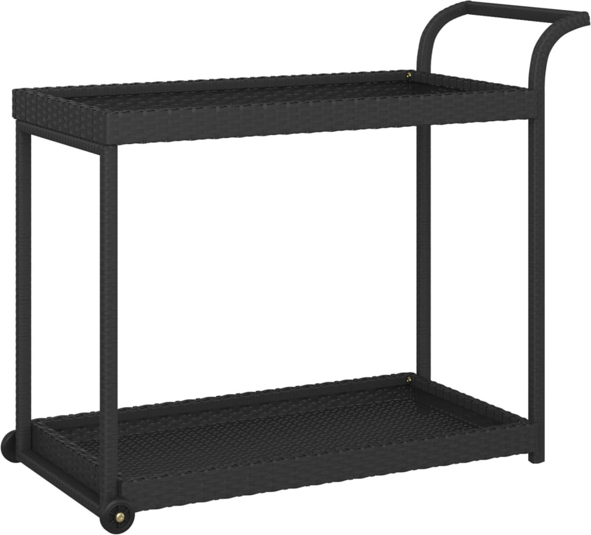 vidaXL Serveerwagen 100x45x83 cm poly rattan zwart