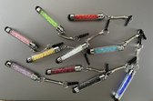 Afecto stylus - met steentjes - 10 mini stylus in 10 kleuren in handig opbergzakje