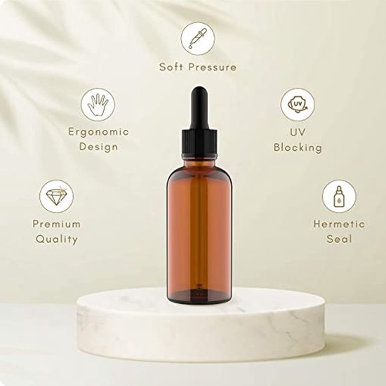 Furuising 30 Stuks Mini Pipetfles, 5ml Pipetflessen, Amber Glazen Pipetflesjes, Herbruikbare Mini-pipetflessen, Pipetfles Druppelflessen, Fles Apothekersfles met 2 Pipet 1 Spuit voor Etherische Oliën