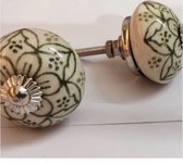 Prachtige RiaD deurknop keramiek offwhite groen met schroef - kast - DIY - Meubelknop - Deurknoppen voor kasten - Meubelbeslag - Deurknopjes - Meubelknoppen
