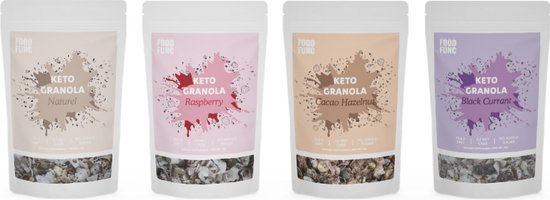Foodfunc | Mix Keto Granola | Voordeelpakket | 4 x 200 gram | No Junk Just Func