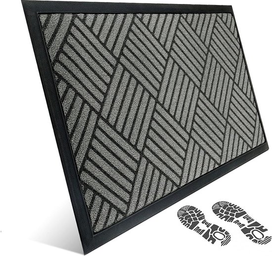 Deurmat Dirt Trapper Mat 43 x 75 cm, binnendeurmat antislip wasbaar