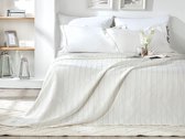 English Home Summer blanket - Bedsprei 200x220 cm - incl. 2 kussenslopen van 50x70 cm Wit-Zilver