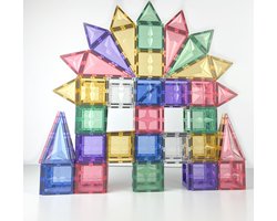 MNTL Magnetic Tiles - A Merk Kwaliteit - Magnetische Bouwstenen 177 stuks - PASTEL - Magnetisch Speelgoed - Combineer Met Andere Merken - Sinterklaas Cadeau - Open Einde - Montessori