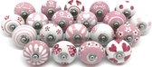 10 x Beau bouton de porte RiaD en céramique rose avec vis pour placard - DIY - bouton de placard - Bouton de meuble - Boutons de porte pour placards - Fixations pour meuble - Boutons de porte - Boutons de meuble