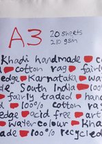 Khadi Handgeschept Papier A3 - 30 x 42 cm - 210 grams - 20 vel