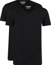 Garage 0222- Bio-Cotton Bodyfit 2-pack T-shirt V-hals korte mouw zwart XXL 95% organisch katoen 5% elastan