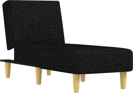 vidaXL - Chaise - longue - stof - zwart