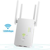 Phreeze Super WiFi Repeater - 1200 Mbps - WPS Knop - Beste WiFi Versterker 2023 - WiFi Extender - WiFi Booster - Geschikt voor 2.4 Ghz en 5.0 Ghz - Geschikt voor KPN, TP Link, Experia, Fritz, Zyxel, Devolo