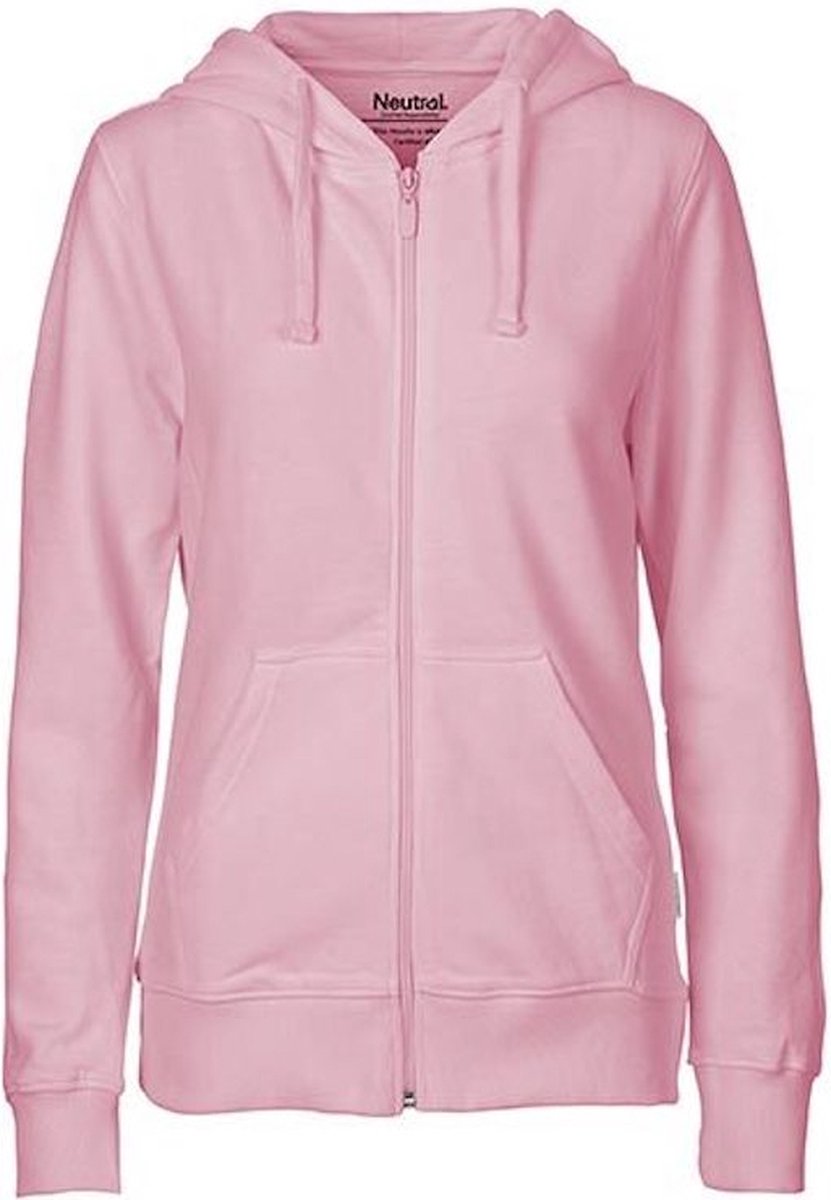 Fairtrade Ladies Zip Hoodie met capuchon Light Roze