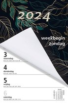 MGPcards - Weekblok (met Wire-O binding) 2024 - Week begint op Zondag - Bladeren - Groen
