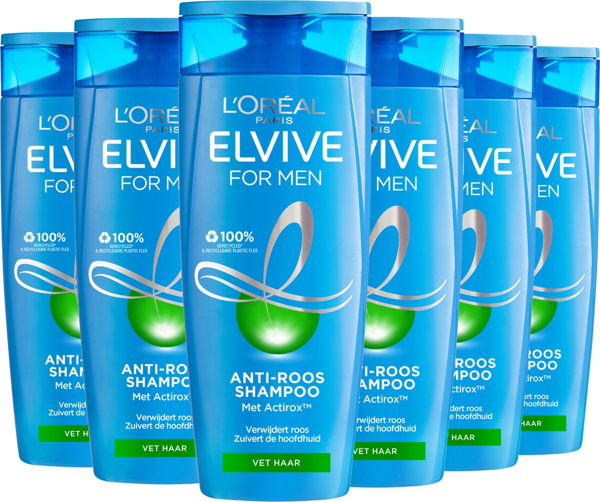 L'Oréal Paris Elvive Anti-Roos For Men Shampoo Voordeelverpakking - 6 x 250ml - L’Oréal Paris