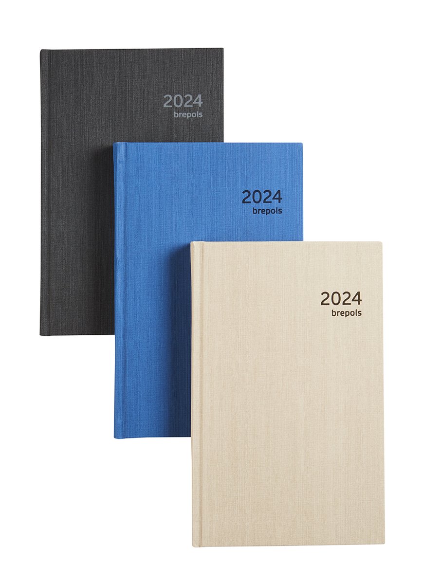 Brepols Agenda 2024 • Trade 6t • Kashmir • 7,7 x 12 cm • Zwart/Antraciet