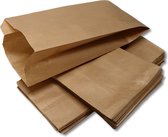 Prigta - Papieren zakken - met zijvouw - 2 pond - 50 stuks - bruin - 16x10x31cm / fruitzakken