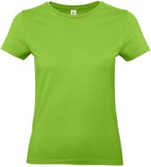 Basic dames t-shirt limegroen met ronde hals - Limegroene dameskleding casual shirts XL