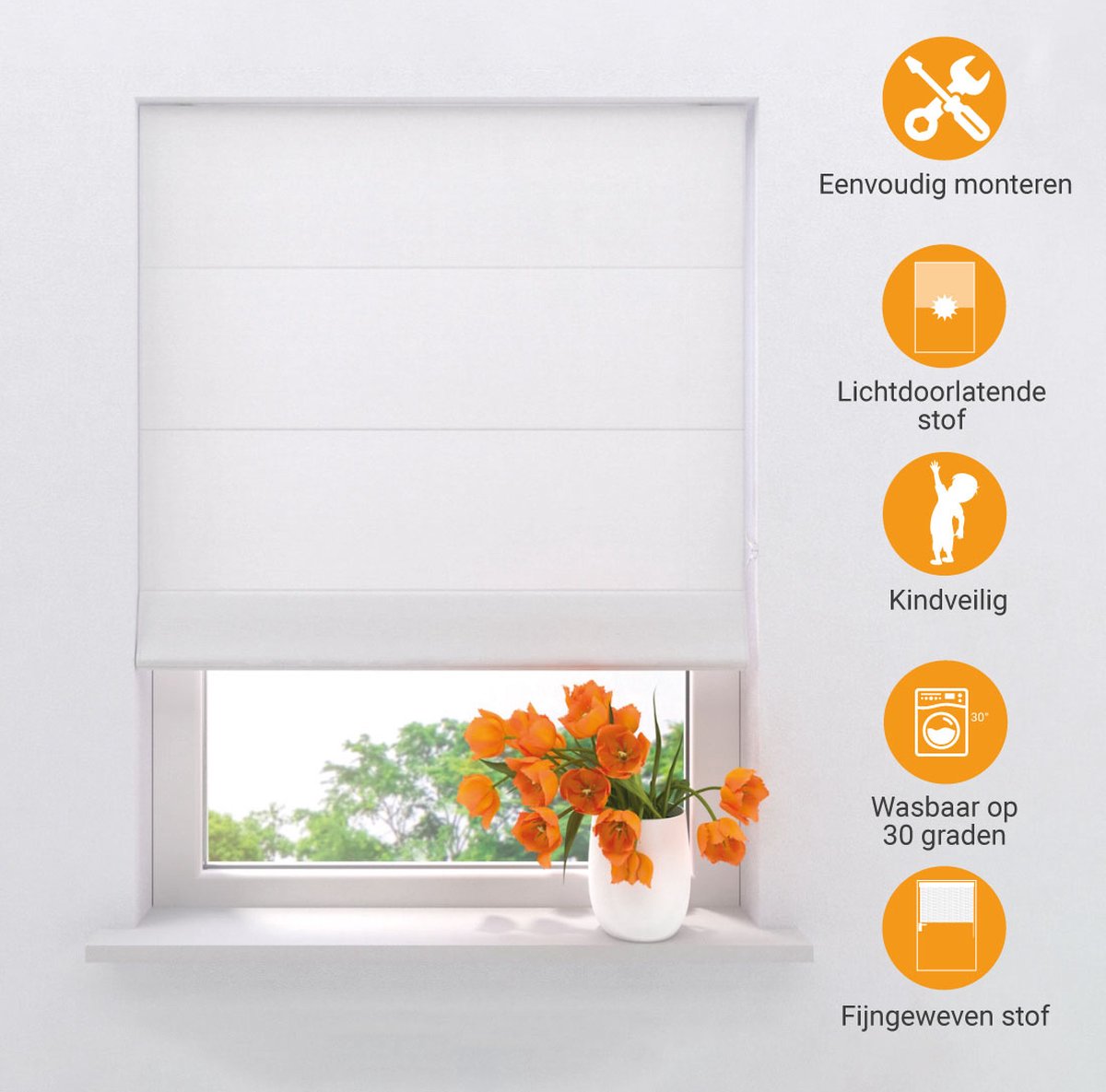 Vouwgordijn Easy Canvas - White - 100 x 180 – foto 2