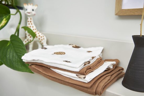 Meyco Baby Forest Animals starterset - 9-pack - hydrofiel - toffee — afbeelding 3