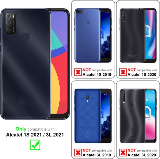 Coque Gel TPU + Verre Trempé Pour Alcatel 1S/3L (2021) - Noir Transparent Antichoc