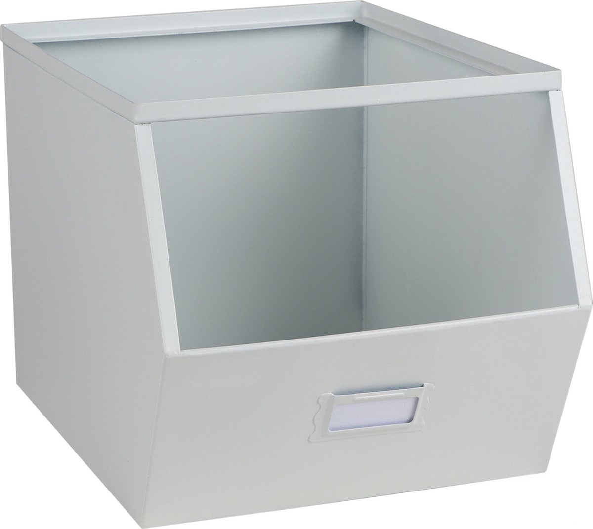 Urban Living Stapelbare opbergmand - Open Metal Box - 23 x 32 x 21 cm - metaal - wit
