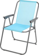 Sunnydays Picnic camping/strand stoel - aluminium - inklapbaar - blauw - L53 x B55 x H75 cm