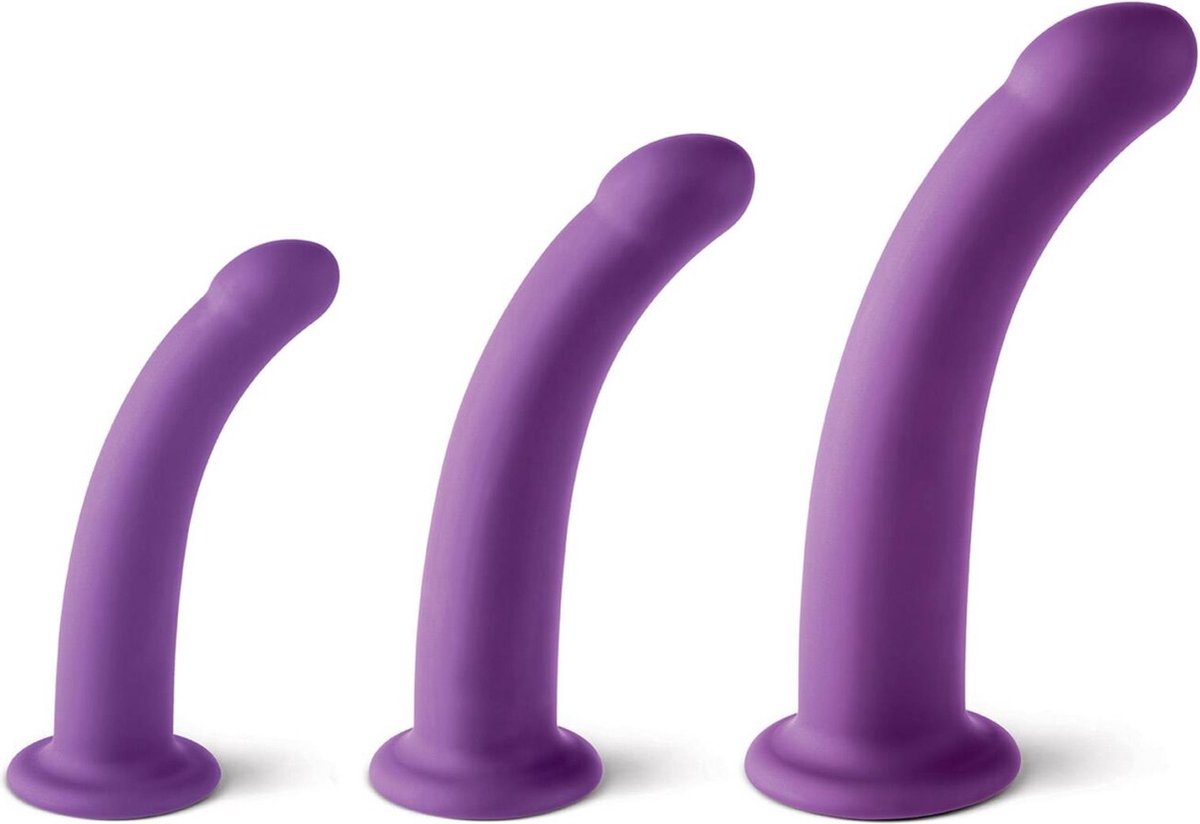 Goedkoopste Virgite Dildo Set voor Universeel Strap-on Harnas - paars