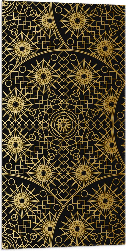 Vlag - Borden met Gouden Geometrische Print - 50x100 cm Foto op Polyester Vlag