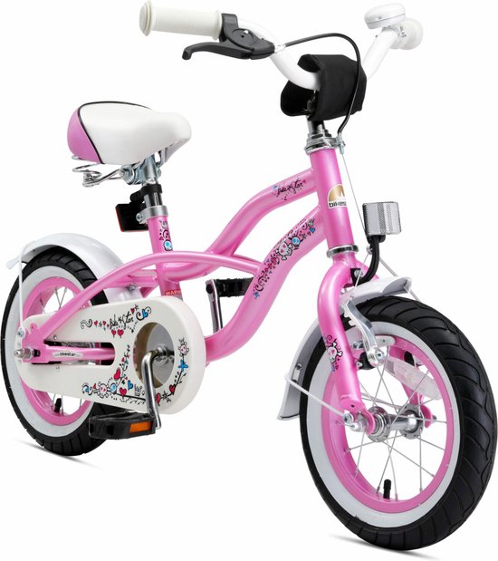 Bikestar 12 inch Cruiser kinderfiets, roze van Bikestar — afbeelding 2