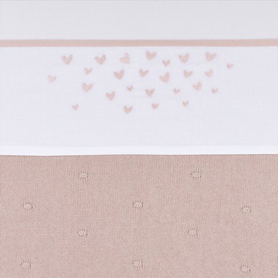 Drap de berceau Meyco Bébé Hearts - rose soft - 100x150cm