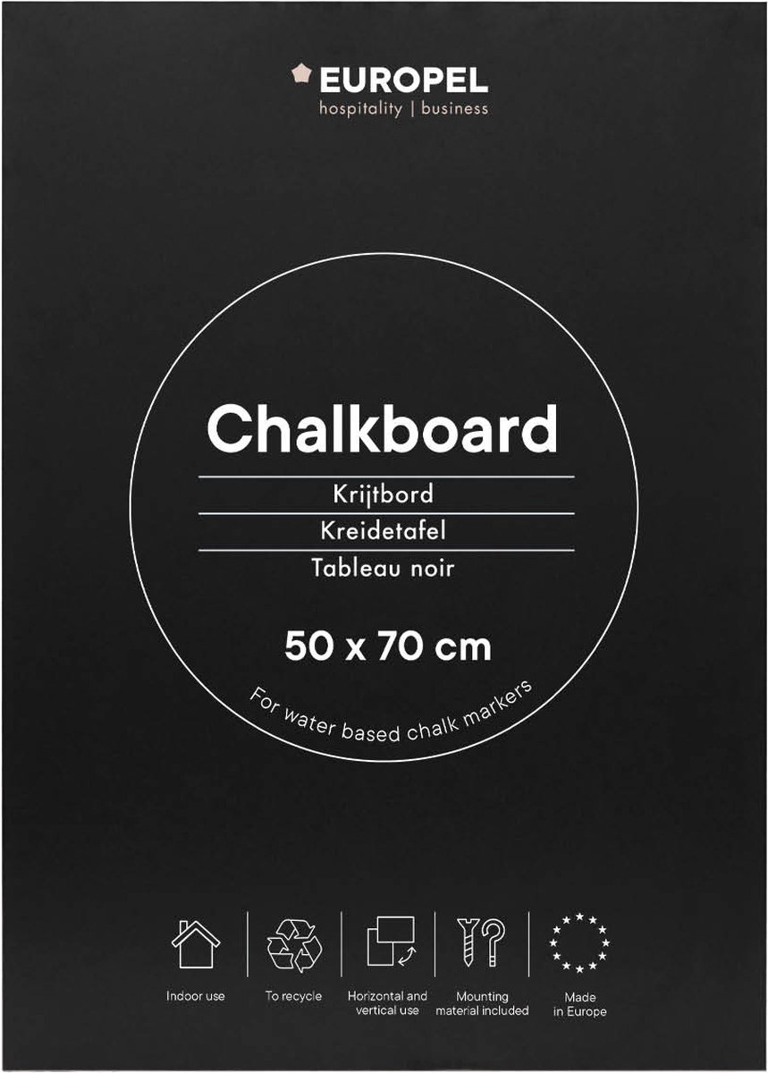 Europel krijtbord zonder lijst – muurdecoratie – tekenbord - 50x70cm