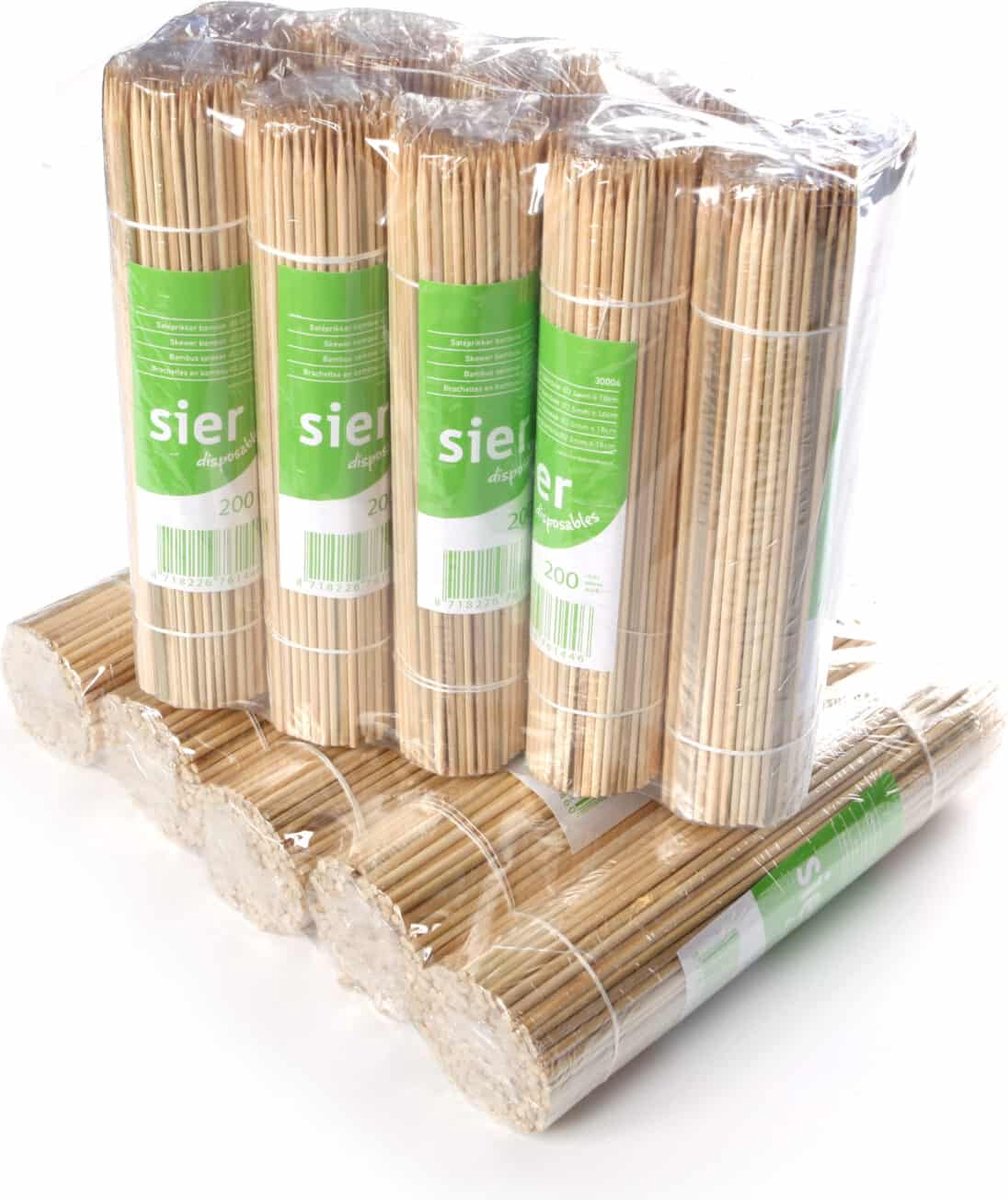 200 st. 200st. Bamboe Sateprikkers - 18cm | bol.com