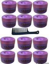 Glorie Fixation Dry Styling Wax Pomade Pink Boss 12 stuks + Gratis Styling Comb