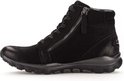Zwarte Gabor Rollingsoft halfhoge veterschoen met ritssluiting, veters en een rode logo-applicatie.
