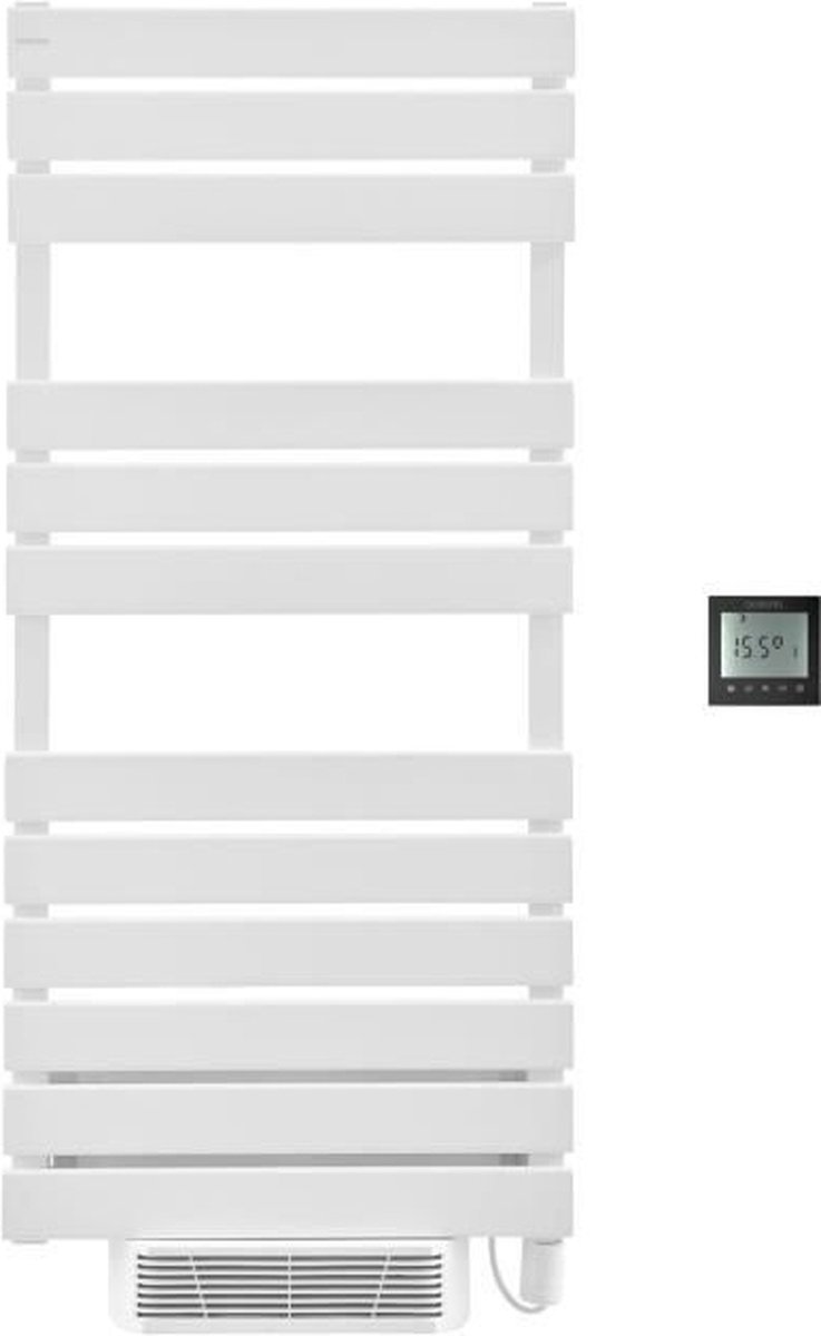 Radiateur Seche-serviettes Avec Soufflerie 1000w + 1000w - Thermostat  Déporté - Blanc - Nf - Sèche serviette BUT