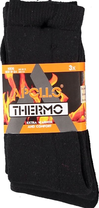 Chausettes thermique enfant coloris assortis noir 27/30