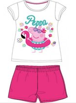 Peppa Pig pyjama met flamingo - wit - fuchsia - Maat 110 / 5 jaar