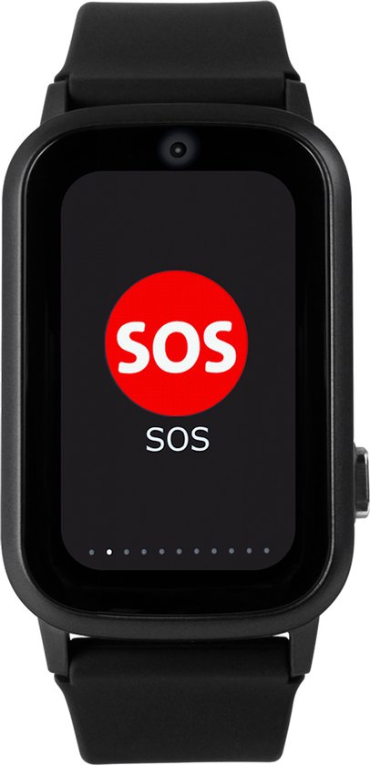 Lifewatcher Senior 4G Zwart Alarmeringshorloge / Alarm Horloge met Alarmknop - Met GPS tracker en WiFi - Alarmhorloge - Alarm Polsband Armband - Alarm met Belfunctie en App