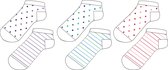 Meisjes enkelkousen fitness fantasie minimal - 6 paar gekleurde sneaker sokken - maat 35/38