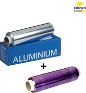 Feuille d'aluminium 800gr 30cm + Film alimentaire 30cm - Crown Food XL