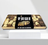 Op jou kan ik bouwen - Kado - Cadeautje - Chocolade duimpjes in grote geschenkdoos - 1000 gram - 1 kilo - Geschenk - Waardering
