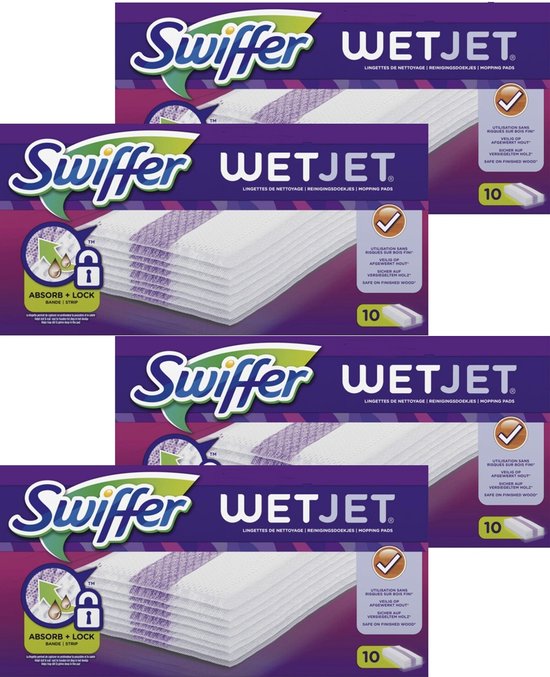 Swiffer WetJet - Reinigingsdoekjes - Voordeelverpakking 4 x 10 Navullingen