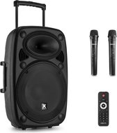 Système de sonorisation mobile - Vonyx Verve46 - Enceinte Bluetooth avec deux microphones sans fil - 1000W