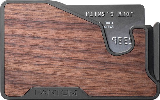 Fantom Wallet - FANTOM M - 6-10cc - RFID wallet - MagSafe compatibel - unisex - walnoot