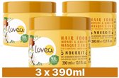 3x Lovea Monoï & Shea 3-in-1 Haarmasker 390 ml