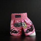Stiel Muay Thai Short- Broekje - Roze / Goud / Zilver - S