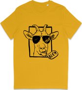 T Shirt Grappige Geit - Heren en Dames T Shirt - Geel - 3XL