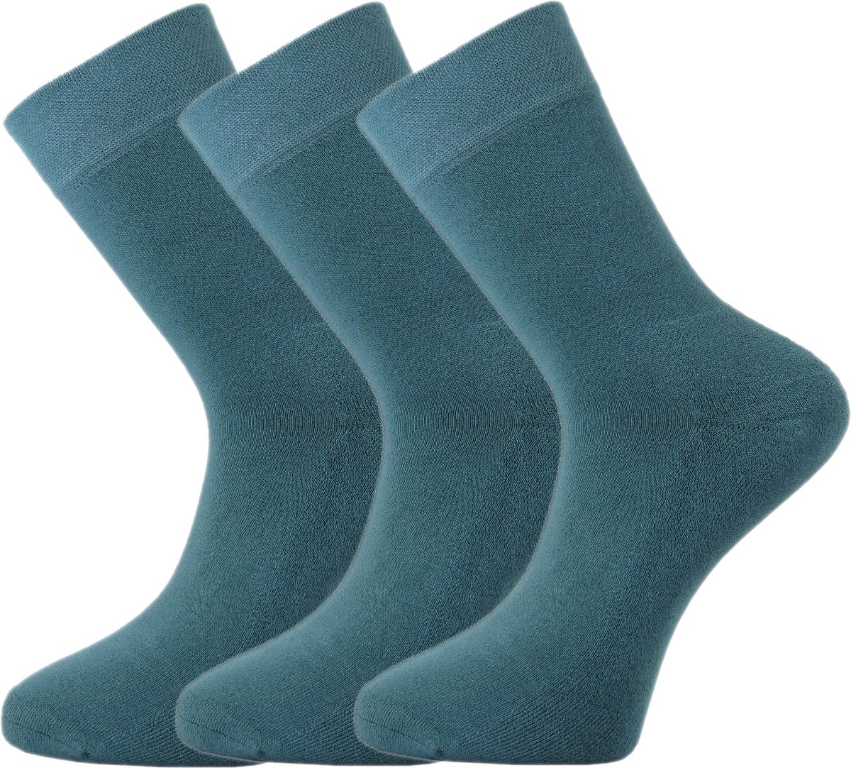 Bamboe sokken - Unisex - 3 paar - Groenblauw - Teal - Maat 35-37 - Zacht en Antibacterieel