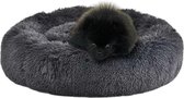 Donut fluffy hondenmand 60 CM antraciet wasbaar/super zacht/luxe/ Comfortabel/pluche