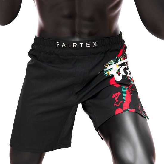 Fairtex AB13 Wild Board Shorts - MMA Shorts - zwart/rood/groen - maat M