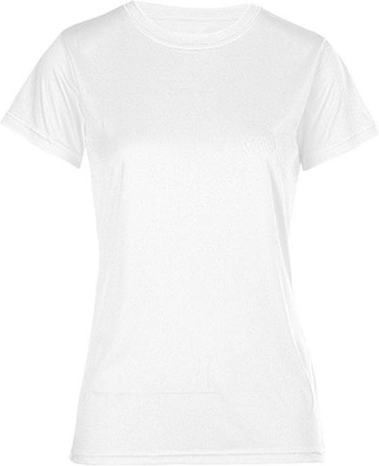 Foto: Damessportshirt performance t met korte mouwen white m